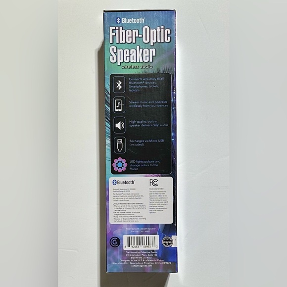 Bluetooth Fiber Optic LED Speaker - New - Picture 4 of 4